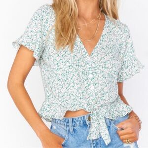 Show Me Your Mumu Ollie Crop Top in Peony Please XS